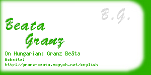beata granz business card